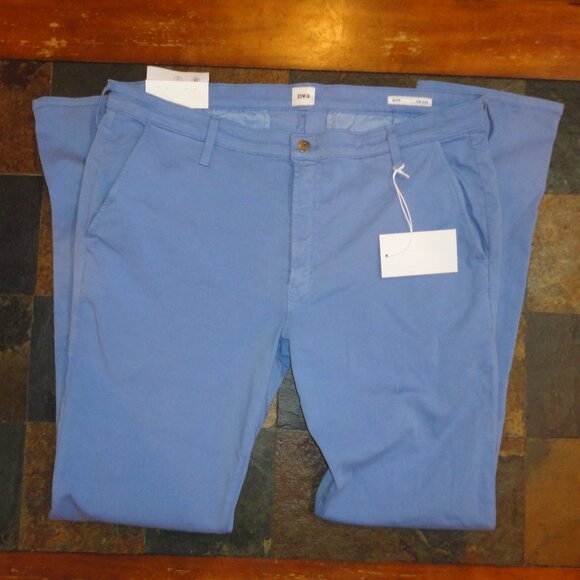 EDWIN Endurance "Mason" Slim Chino Blue Slacks Pants Size 38 x 32 NWT - Picture 1 of 10